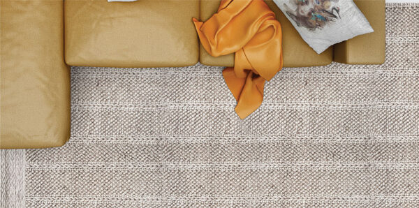 Crossover Sand- Handwoven Wool/ Viscose Rug in Loop and Rope Weave (AWRC01-S) - Image 4