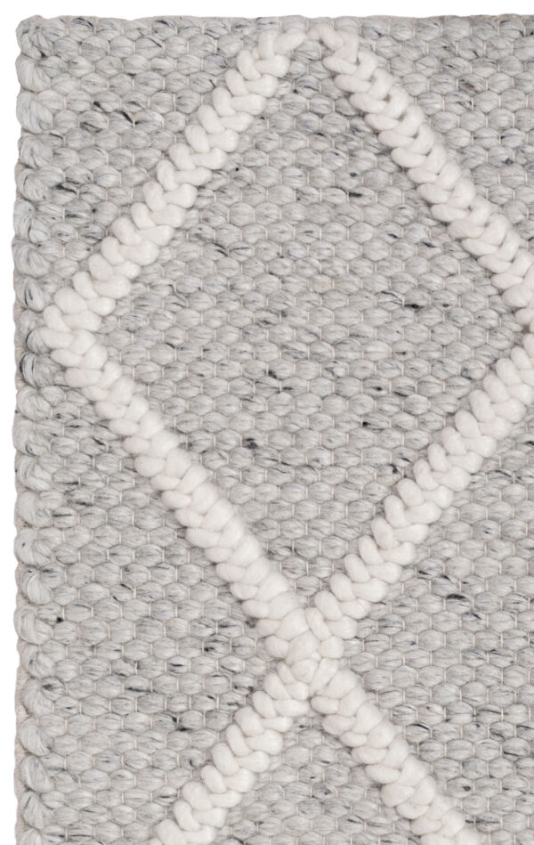 Crysta Diamond Marble/Ivory - Handwoven Textured Wool & Viscose Rug (ACDR-MI) - Image 2