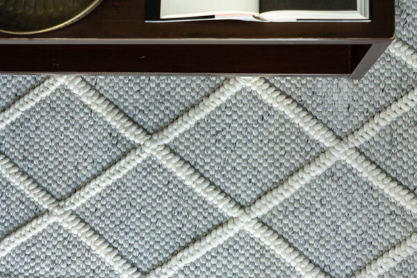 Crysta Diamond Marble/Ivory - Handwoven Textured Wool & Viscose Rug (ACDR-MI) - Image 4