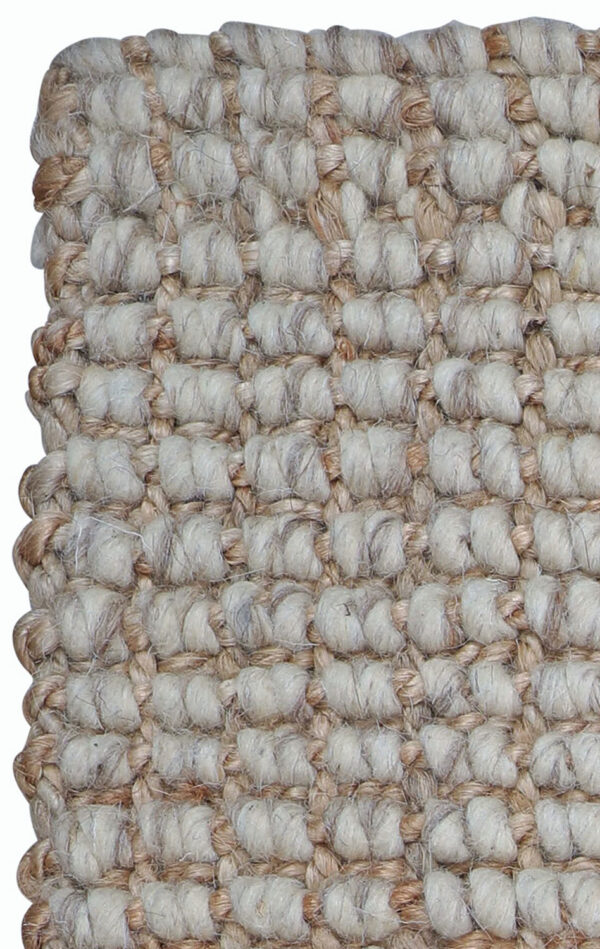 Ellora Natural Boucle: Handspun jute natural / natural felted wool tucked ends (AJWR-N) - Image 2