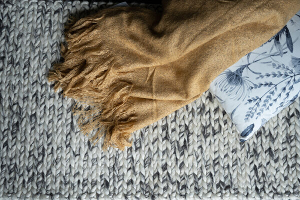 Rope Marble - Hand Braided Rope Weave Textured Chunky Wool & Viscose Rug (ARR-ML) - Image 3