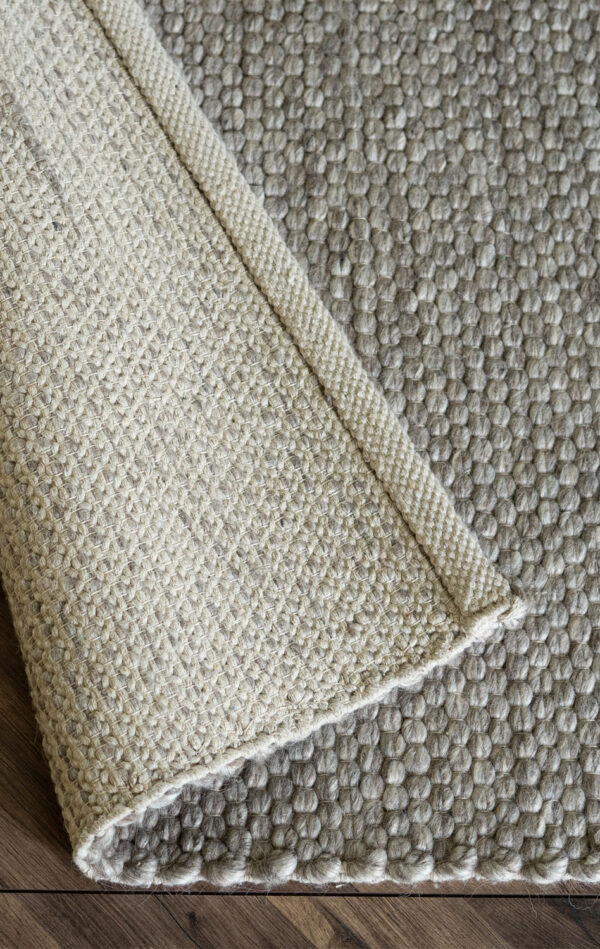Traube Oatmeal-Handwoven Textured Wool and Viscose Rug (ATR-OM) - Image 3